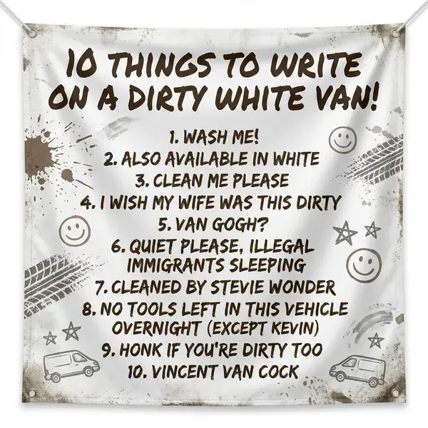 10 things to write on a dirty white van!