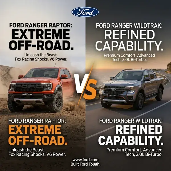 Ford Ranger Raptor VS Wildtrak