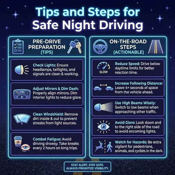 Tips and Steps for Safe Night Driving