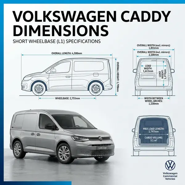 VW Caddy Dimensions