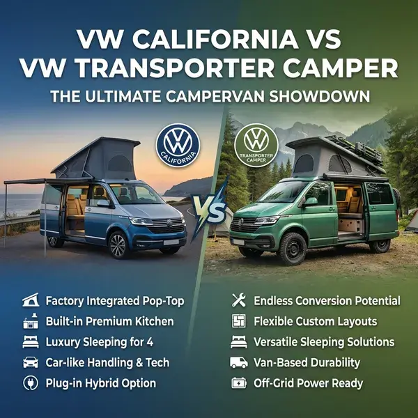 VW California vs VW Transporter Camper