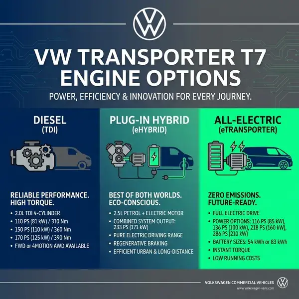VW Transporter T7 Engine Options